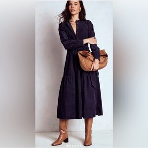 NWT Boden Cecily Cord Midi Dress in Navy - Size 0P